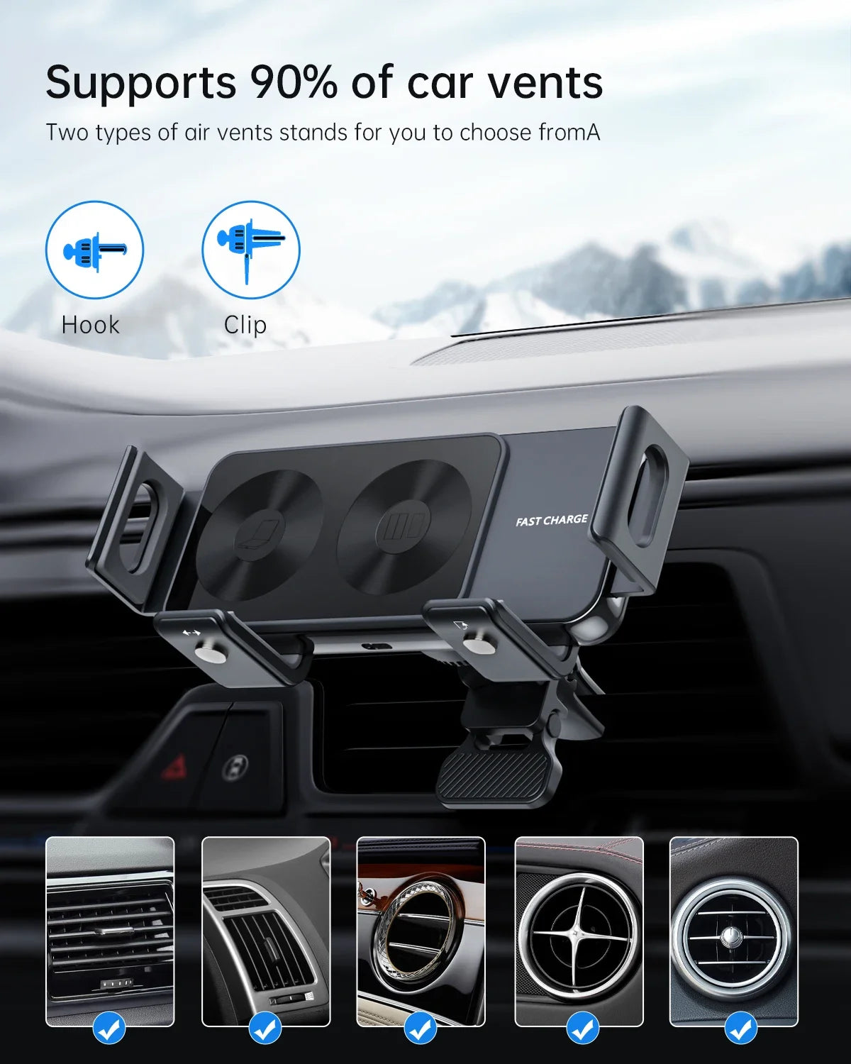 Dual Coil Car Wireless Phone Charger