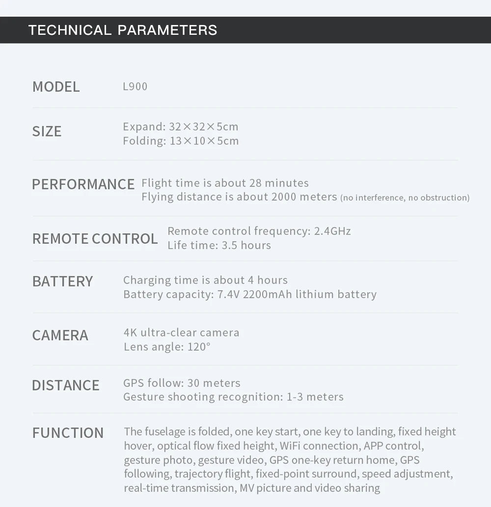 L900 Pro 4K GPS Drone