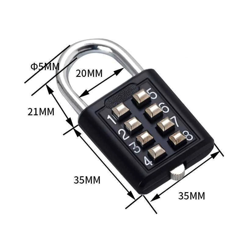 8-Digit Password Travel Padlock