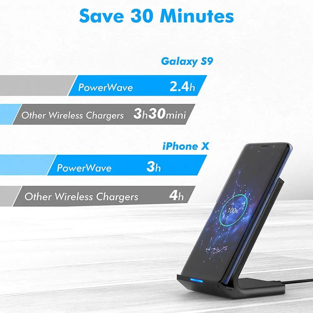 30W Qi Fast Wireless Charger Stand