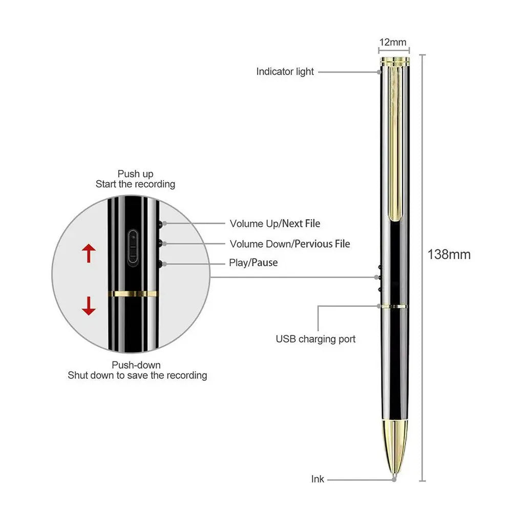 Vandlion Digital Voice Recorder Pen V6