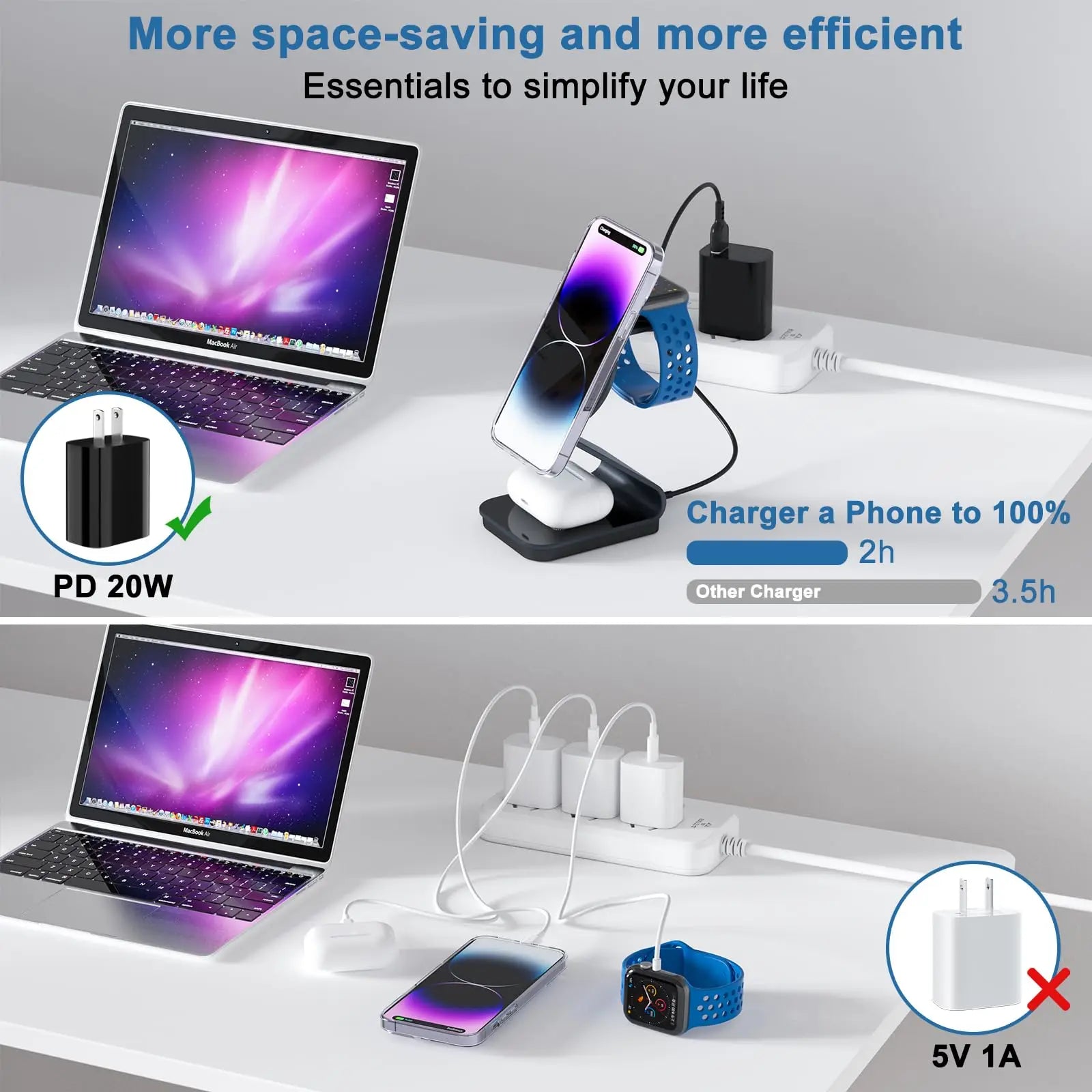 Magnetic Wireless 3-in-1 Charger Stand