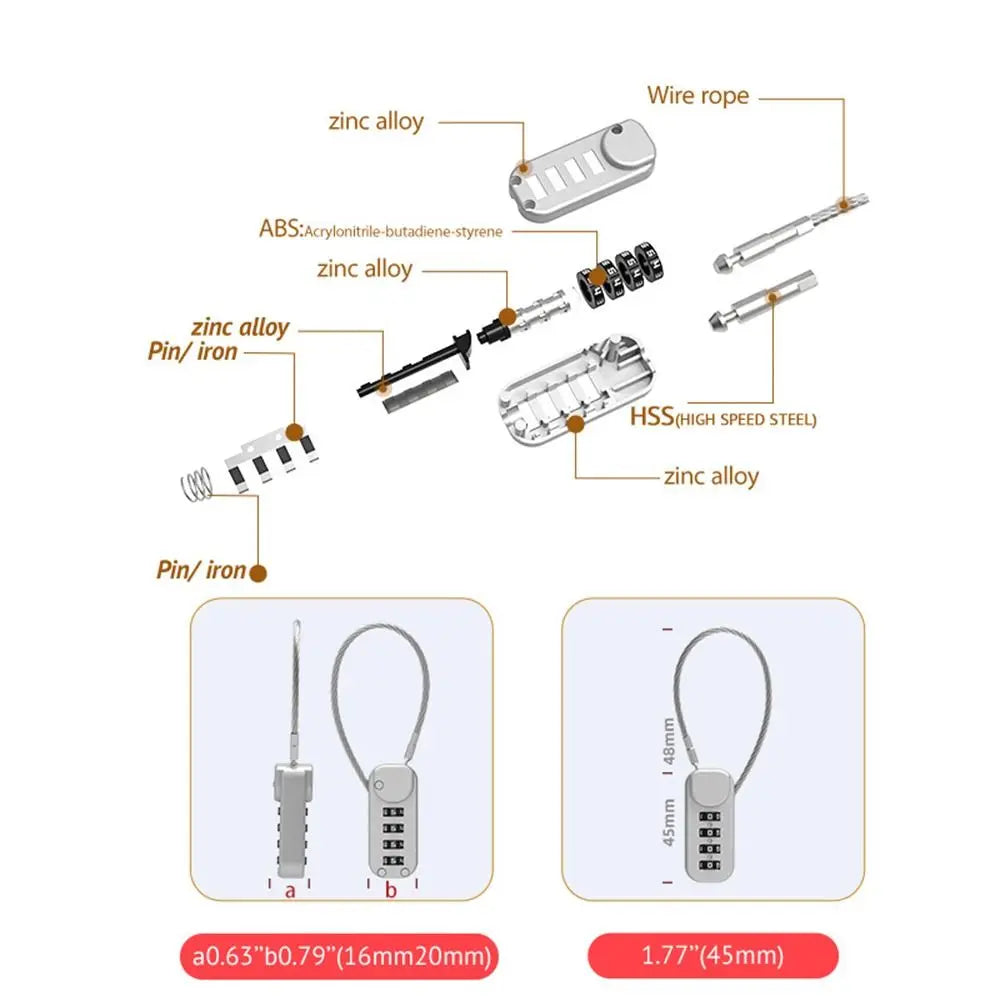 Anti-theft Secure Travel Combination Lock