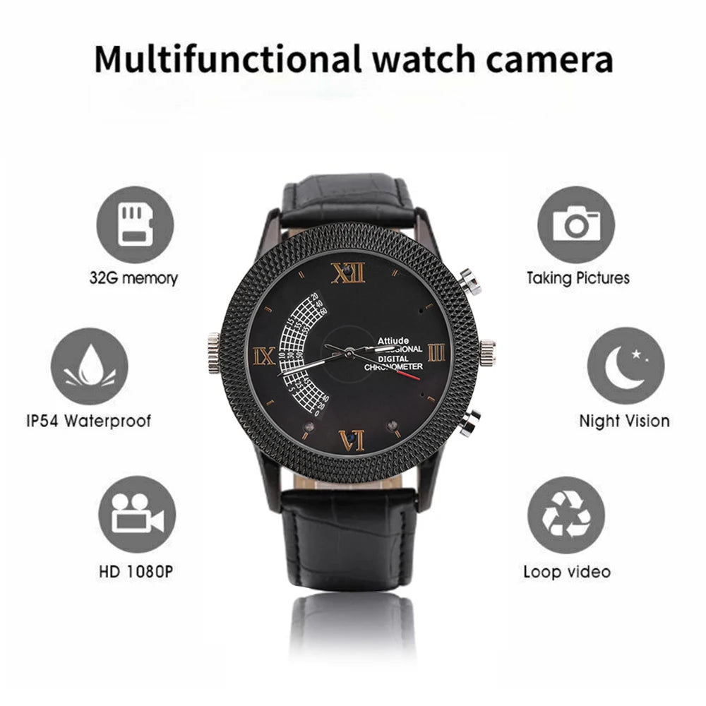 1080P HD Night Vision Camera Watch