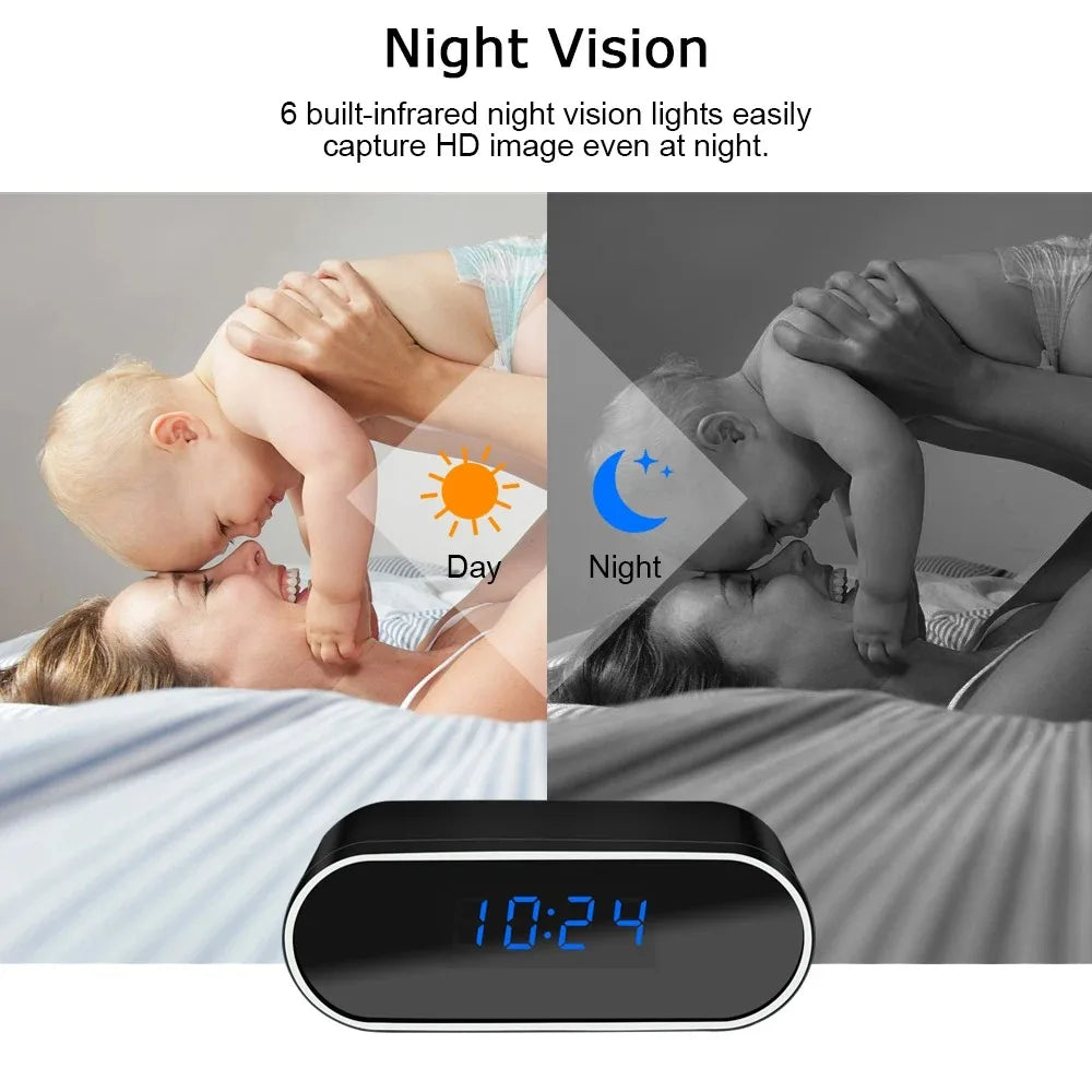 4K Mini Night Vision Clock Camera