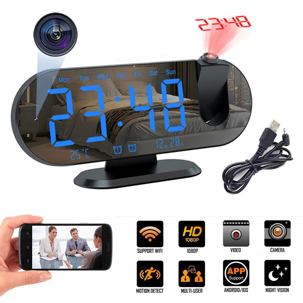 HD Wifi Mini Camera Clock