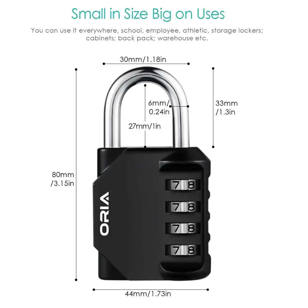 ORIA Combination Padlock 2PCS