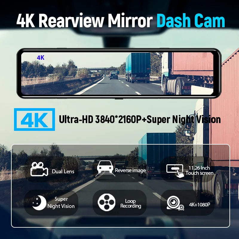 E-ACE 4K GPS WiFi Dash Cam