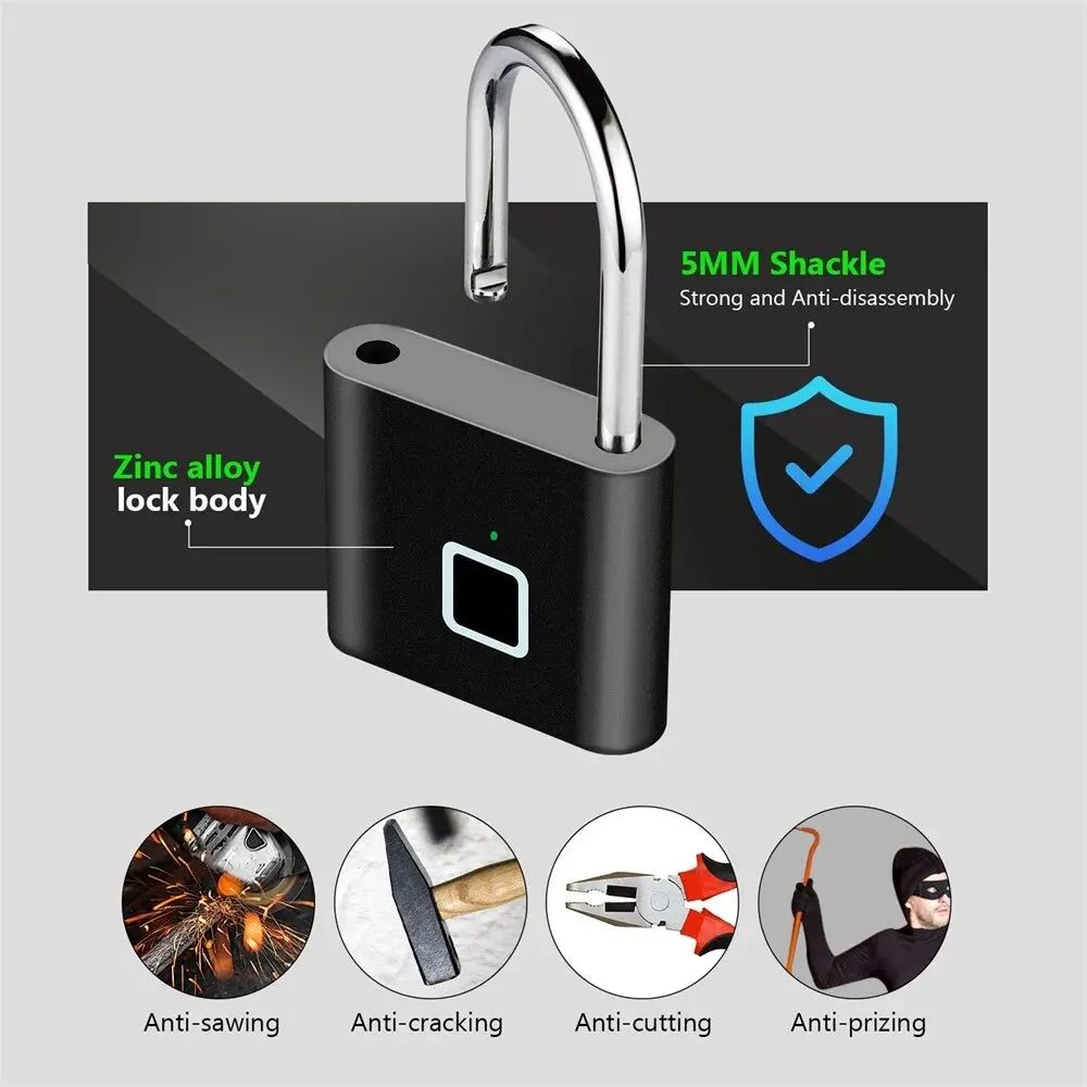 Smart Fingerprint Waterproof Padlock