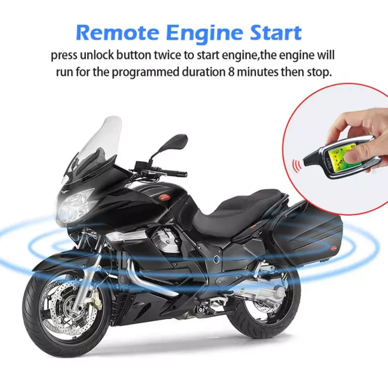 SPY 2-Way Motorcycle Alarm System with Remote Engine Start