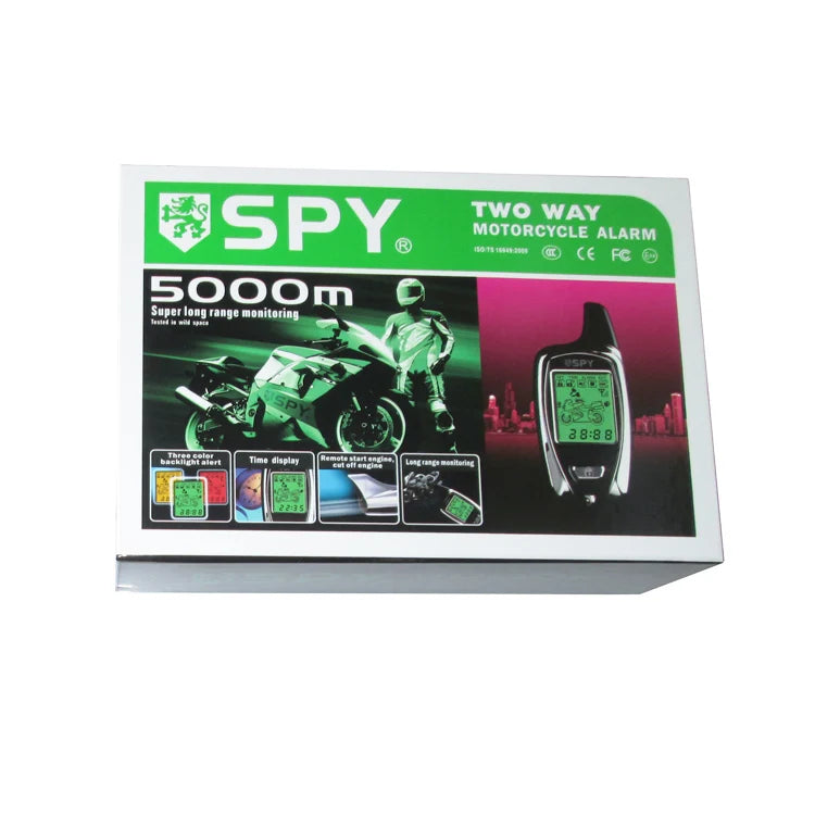 SPY 2-Way Motorcycle Alarm System with Remote Engine Start